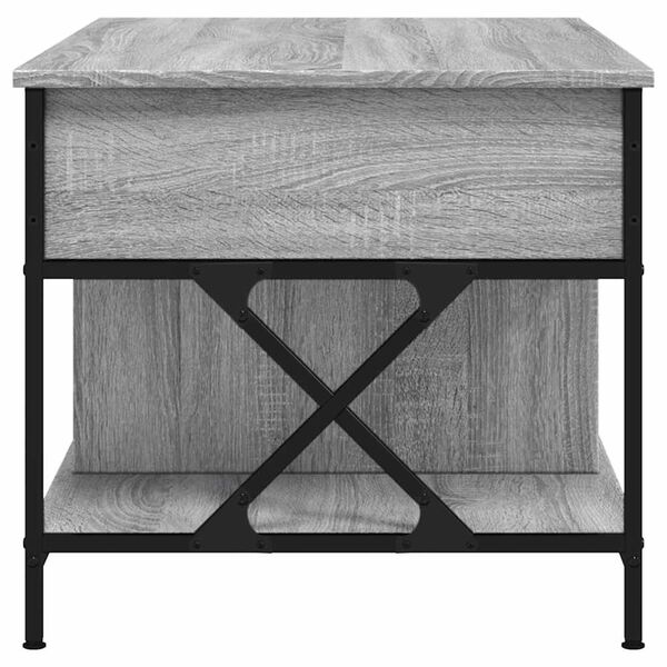 vidaXL Τραπεζάκι Σαλονιού Γκρι Sonoma 100x55x50 εκ. Επεξ. Ξύλο/Μέταλλο