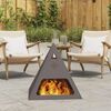 vidaXL Φωτιά Μαύρο 50 x 50 x 51 εκ. Κρύα έλαση από χάλυβα