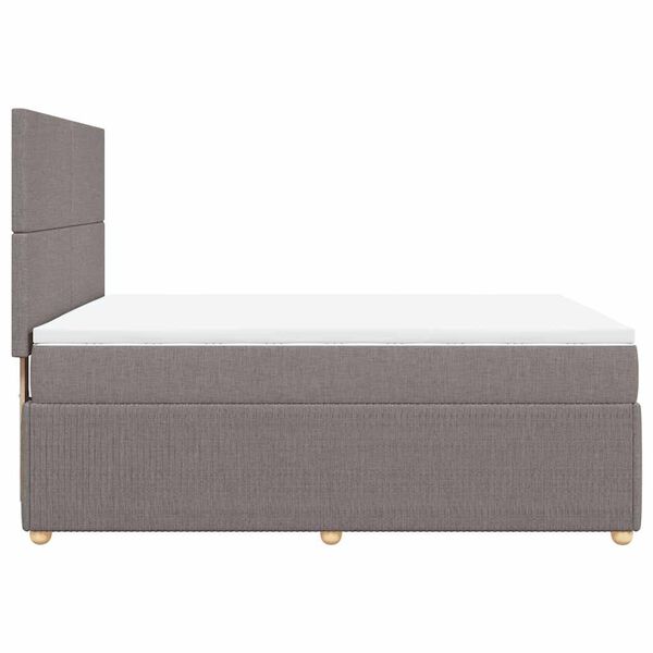 vidaXL Κρεβάτι Boxspring με Στρώμα Taupe 140x190 εκ. Υφασμάτινο