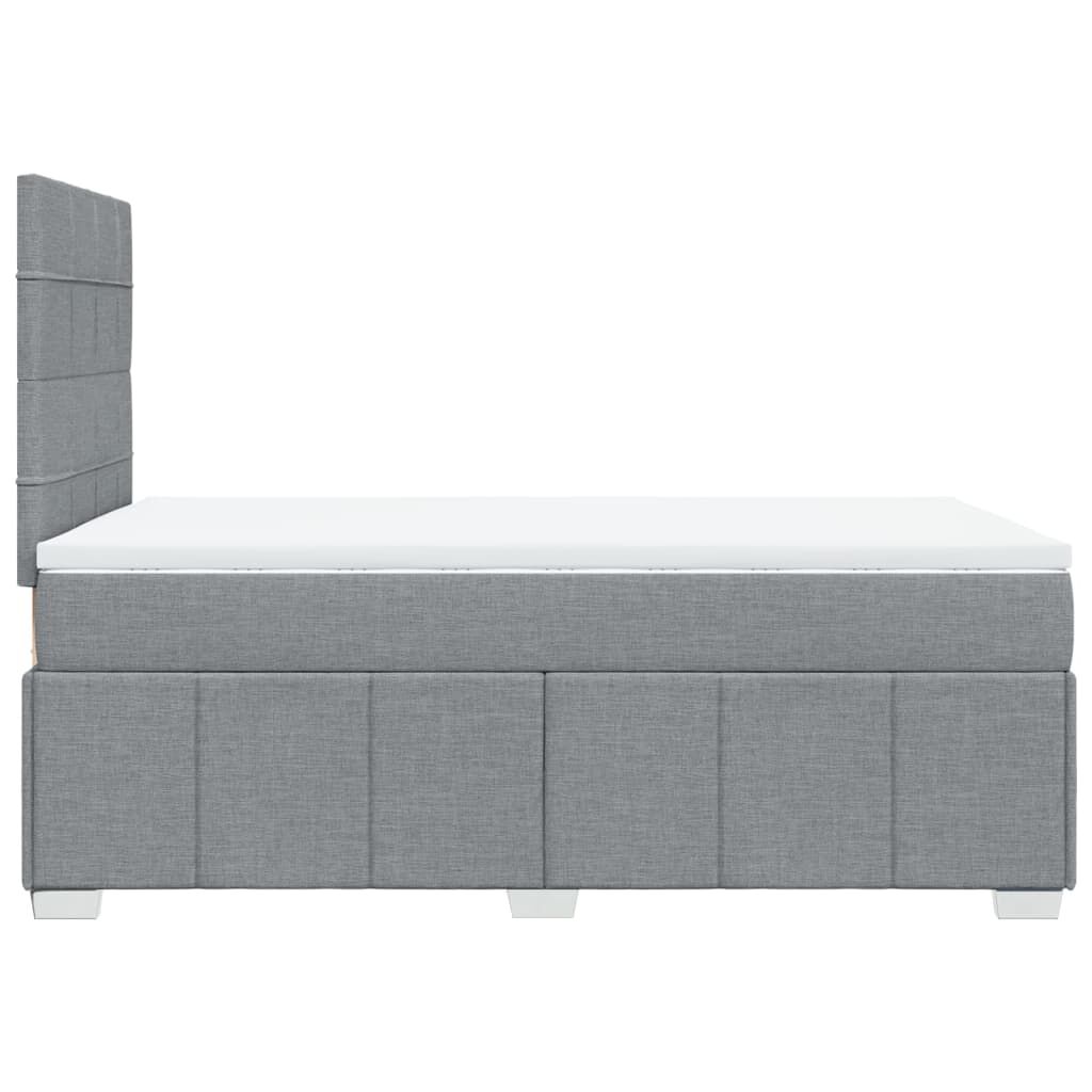 vidaXL Κρεβάτι Boxspring με Στρώμα Ανοιχτό Γκρι 120x200 εκ. Υφασμάτινο