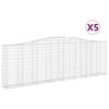 vidaXL Συρματοκιβώτια Τοξωτά 5 τεμ. 400x30x120/140 εκ. Γαλβαν. Ατσάλι