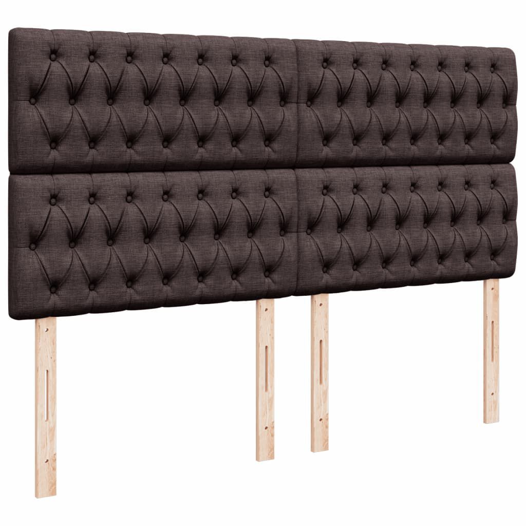 vidaXL Κρεβάτι Boxspring με Στρώμα Σκούρο Καφέ 200x200 εκ. Υφασμάτινο
