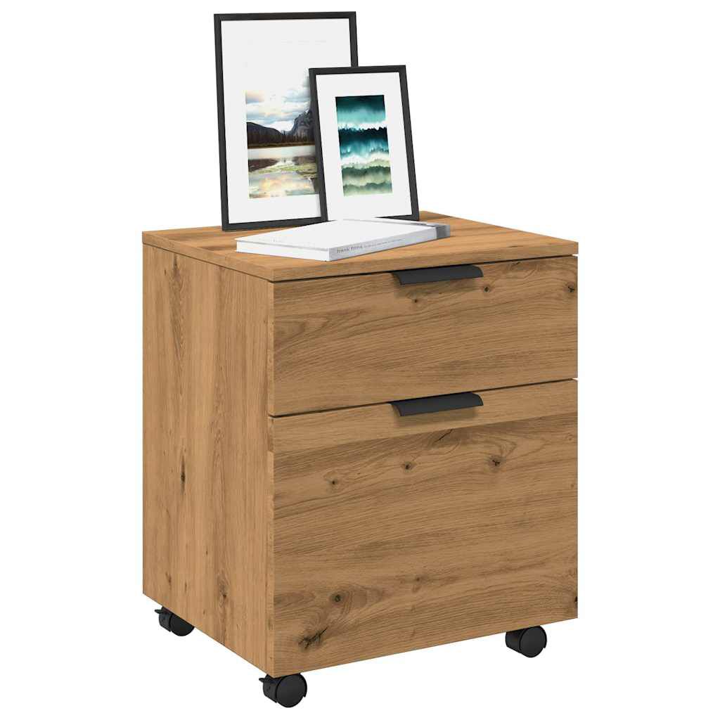 Κινητό ντουλάπι αρχείων vidaXL με τροχούς Artisan Oak