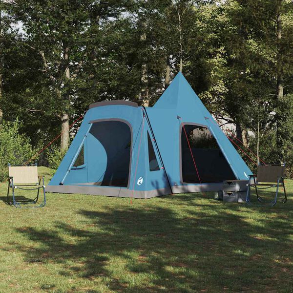 vidaXL Σκηνίτσα Teepee με στέγη με αποθήκευση Μπλε 545 x 450 x 295 εκ
