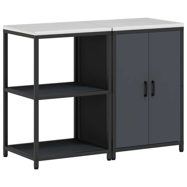 vidaXL Σετ Αποθήκευσης Κουζίνας 2 pcs Ανθρακί 120 x 50 x 92 εκ.