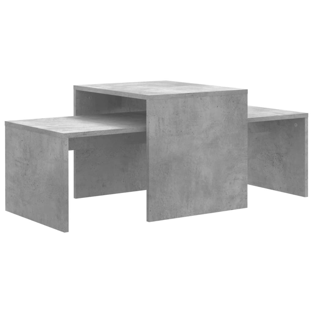 vidaXL Σετ Τραπεζάκια Σαλονιού Γκρι Σκυροδ. 100x48x40 εκ. Επεξ. Ξύλο
