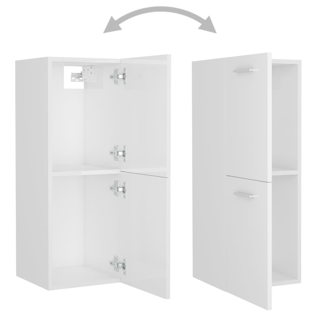 vidaXL Ντουλάπι Μπάνιου Γυαλιστερό Λευκό 30x30x80 εκ. από Επεξ. Ξύλο