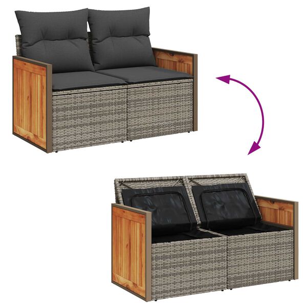 vidaXL Σετ Καναπέ Κήπου 13 pcs Γκρι Σκούρο γκρι 90 x 55 x 71 cm