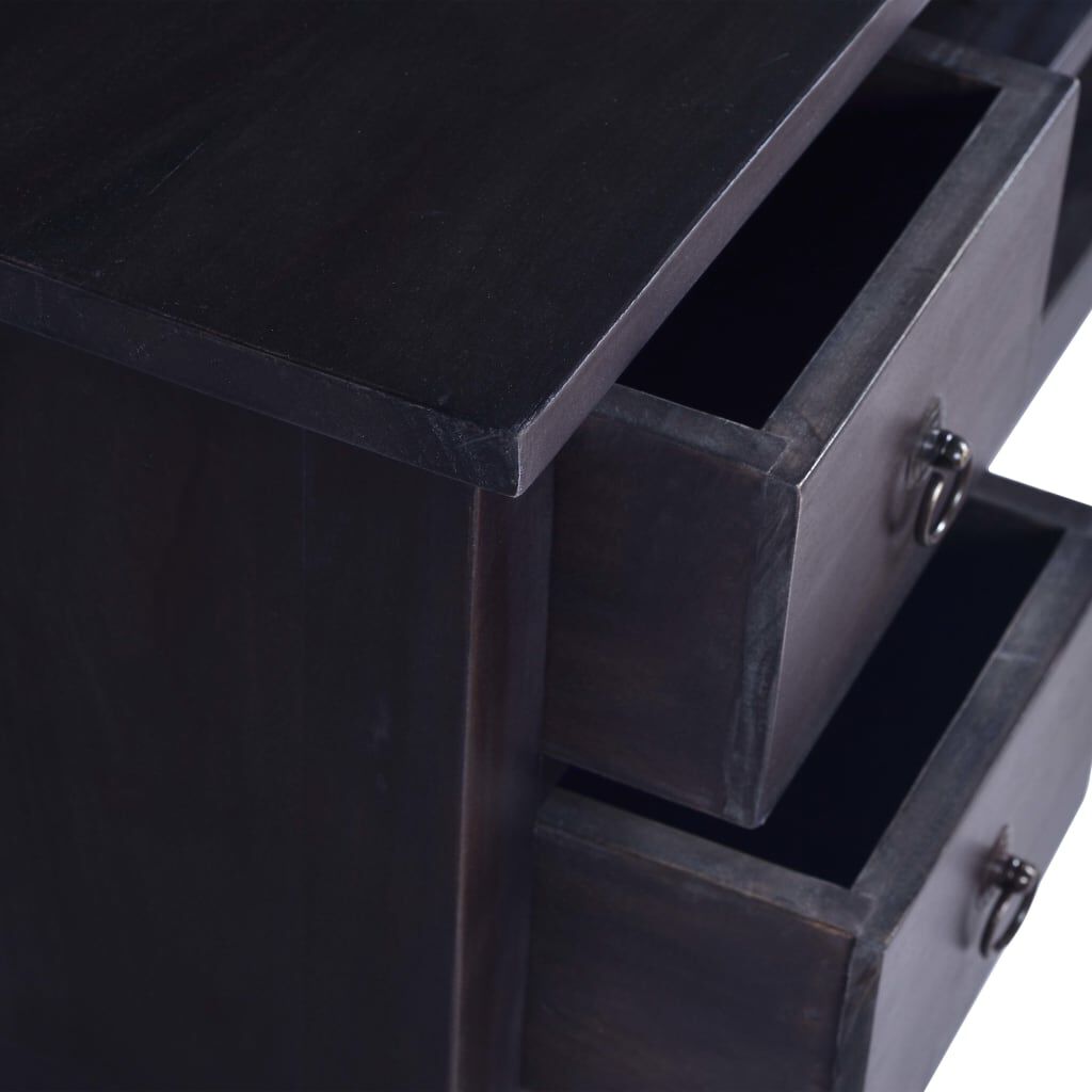 vidaXL Έπιπλο Τηλεόρασης Ανοιχτό Καφέ Μαύρο 100x40x45 εκ. Μασίφ Μαόνι