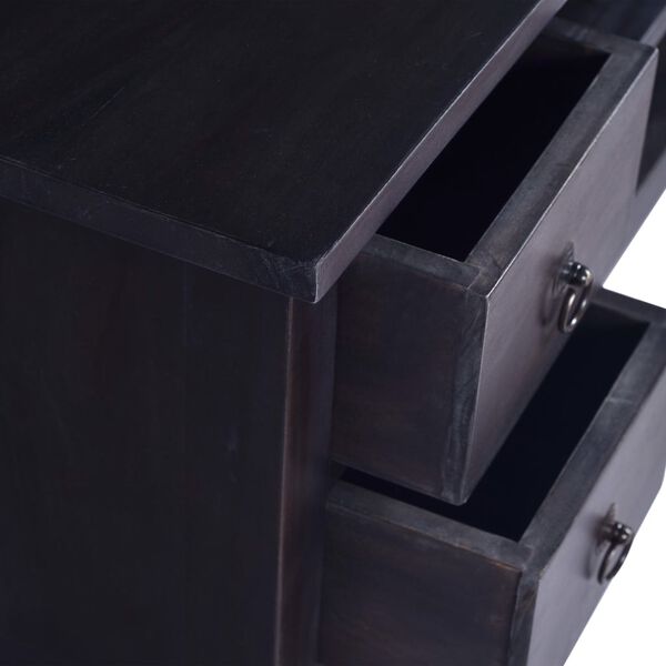 vidaXL Έπιπλο Τηλεόρασης Ανοιχτό Καφέ Μαύρο 100x40x45 εκ. Μασίφ Μαόνι