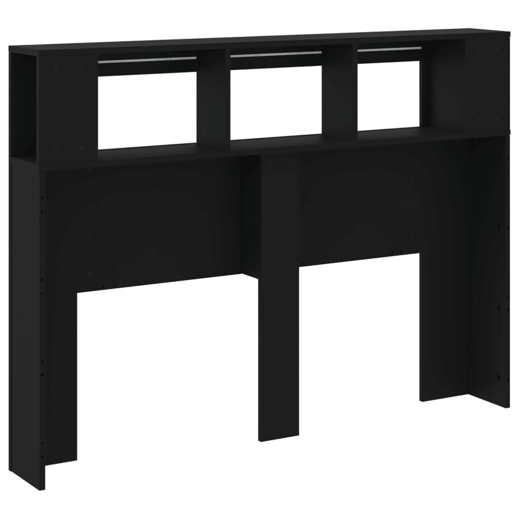 vidaXL Κεφαλάρι Κρεβατιού με LED Μαύρο 140x18,5x103,5 εκ Επεξεργ. Ξύλο