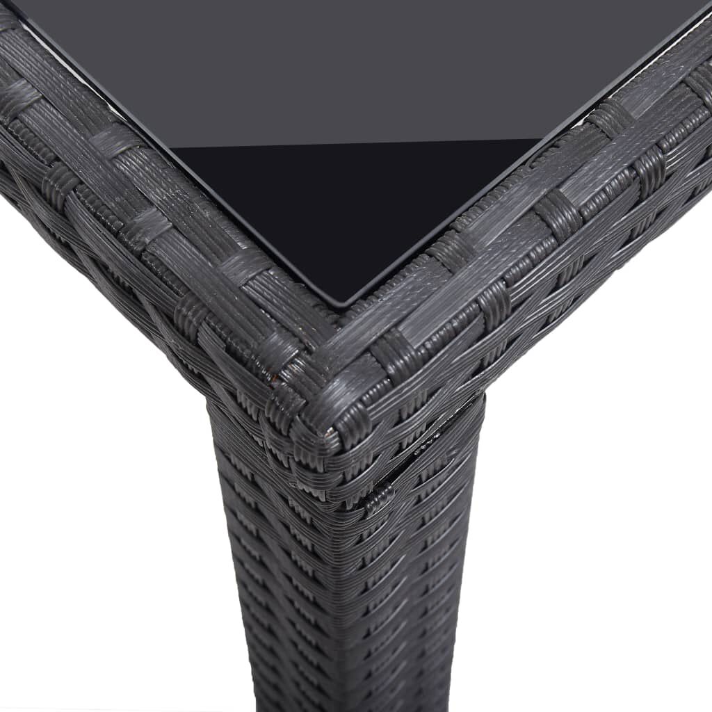 vidaXL Τραπέζι Κήπου Μαύρο 123 x 60 x 74 εκ. από Συνθετικό Ρατάν