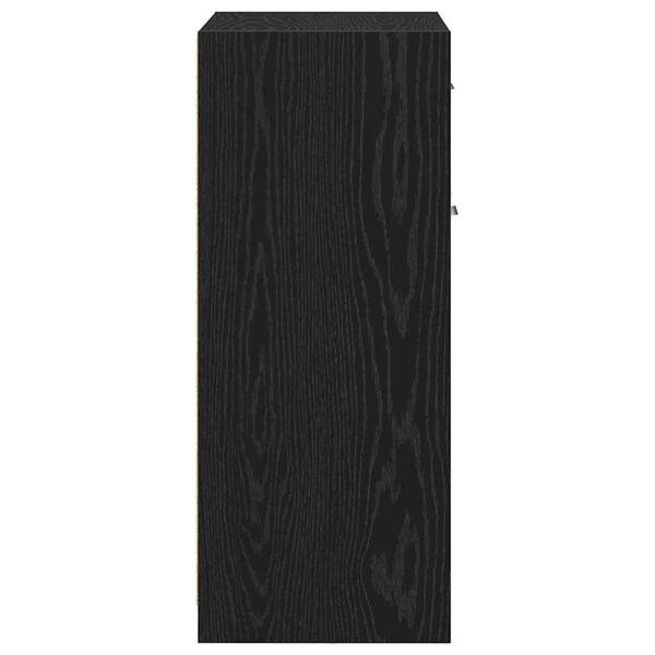 vidaXL Ντουλάπι Μπάνιου Μαύρη Οξυά 60 x 33 x 80 εκ. Μασίφ ξύλο δρυός