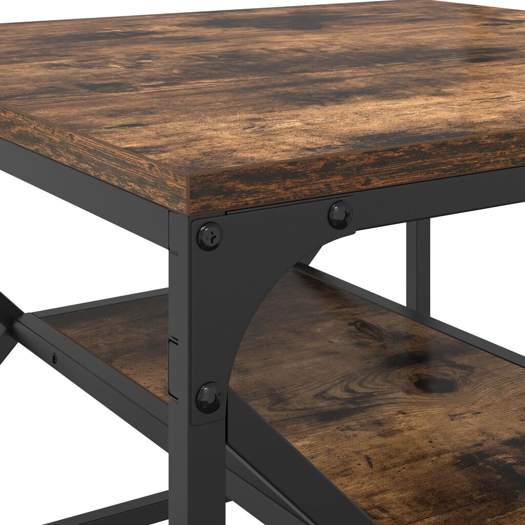 vidaXL Τραπέζι Καφέ με Ράφι από Καπνιστή Δρυ 51x50x40 εκ. Φτιαγμένο από Ξύλο