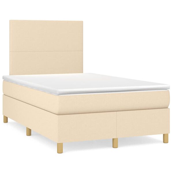 vidaXL &Kappa;&rho;&epsilon;&beta;ά&tau;&iota; Boxspring &mu;&epsilon; &Sigma;&tau;&rho;ώ&mu;&alpha; & LED &Kappa;&rho;&epsilon;&mu; 120x190 &epsilon;&kappa;. &Upsilon;&phi;&alpha;&sigma;&mu;ά&tau;&iota;&nu;&omicron;