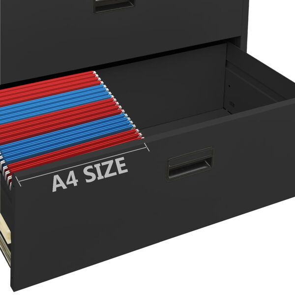 vidaXL Αρχειοθήκη Ανθρακί 90 x 46 x 134 εκ. από Ατσάλι