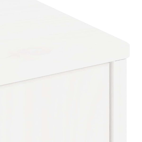 vidaXL Ντουλάπι τηλεόρασης ODDA Λευκό 79x24x40 εκ. Μασίφ Ξύλο Πεύκου