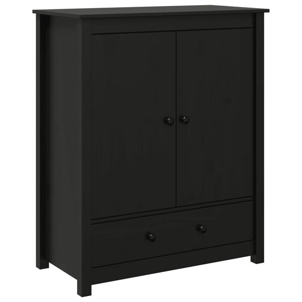 vidaXL Ντουλάπι Μαύρη 83 x 41,5 x 100 εκ. από Μασίφ Ξύλο Πεύκου