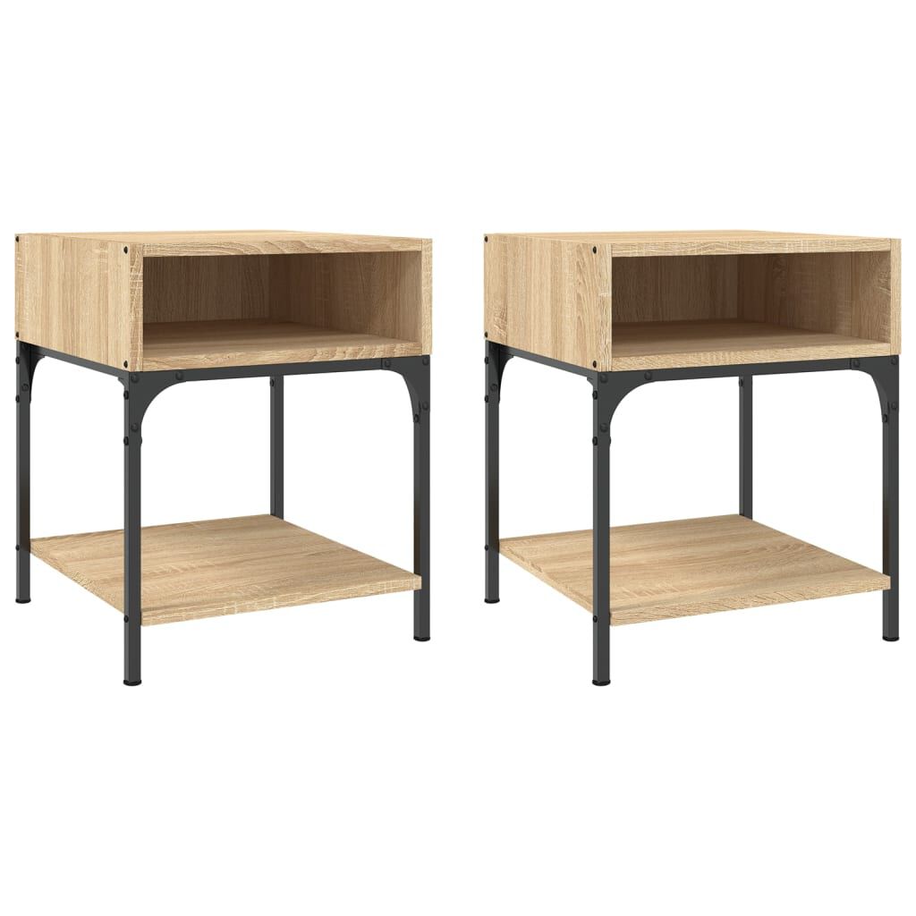 vidaXL Κομοδίνα 2 τεμ. Sonoma Δρυς 40x41x50 εκ. από Επεξεργασμένο Ξύλο