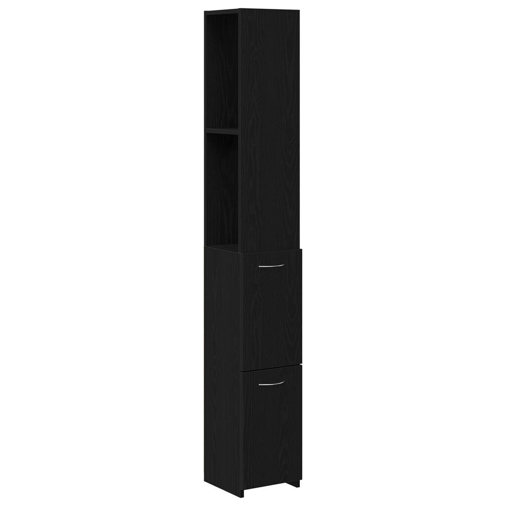 vidaXL Ντουλάπα Μπάνιου Μαύρη Δρυς 25x25x170 εκ από Επεξεργασμένο Ξύλο