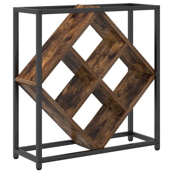 VidaXL Ραφιέρα Κρασιού Καπνιστή Δρυός 51x18x52,5 εκ. Κατασκευασμένο Ξύλο