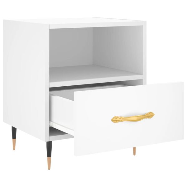 vidaXL Κομοδίνο Λευκό 40 x 35 x 47,5 εκ. από Επεξεργασμένο Ξύλο