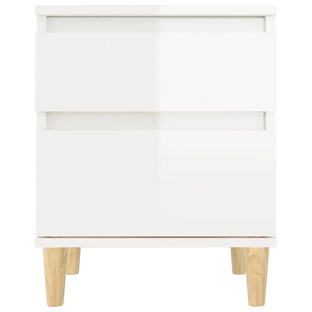 vidaXL Κομοδίνα Γυαλιστερό Λευκό 40x35x50 εκ.