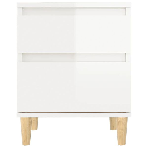 vidaXL Κομοδίνα Γυαλιστερό Λευκό 40x35x50 εκ.