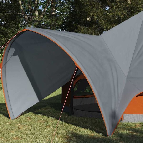 vidaXL Σκηνίτσα Teepee με στέγη Γκρι και Πορτοκαλί 600 x 600 x 347 εκ