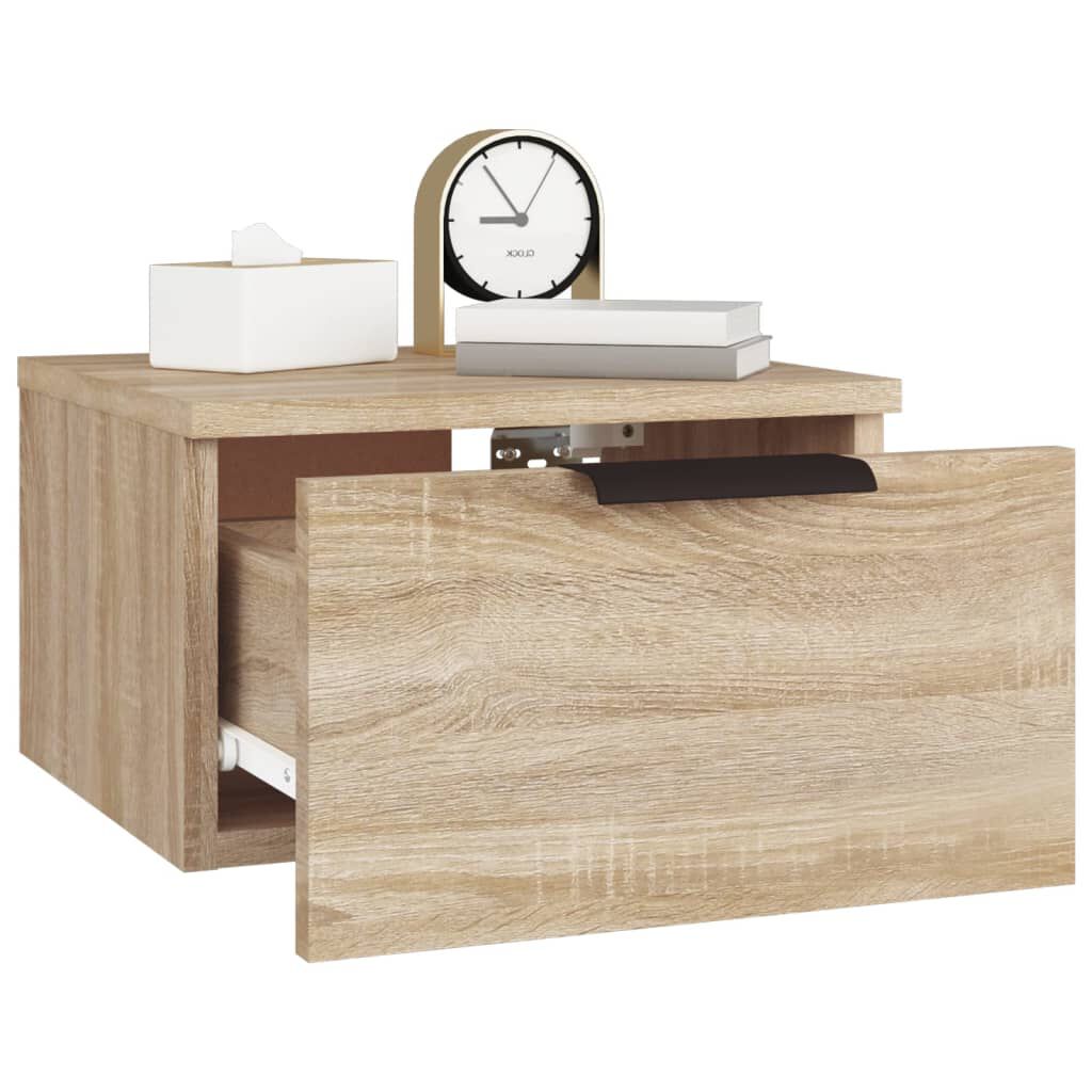 vidaXL Κομοδίνα Επιτοίχιο Sonoma Δρυς 34 x 30 x 20 εκ.