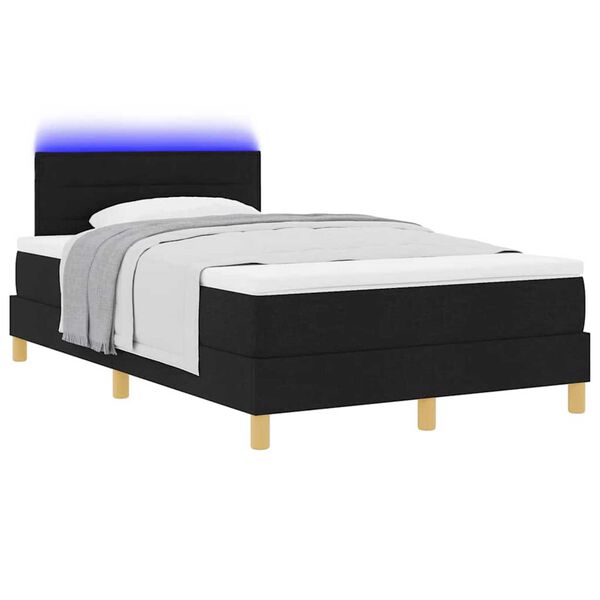 vidaXL Κρεβάτι με ελατήρια με στρώμα Μαύρο 120 x 190 cm ύφασμα