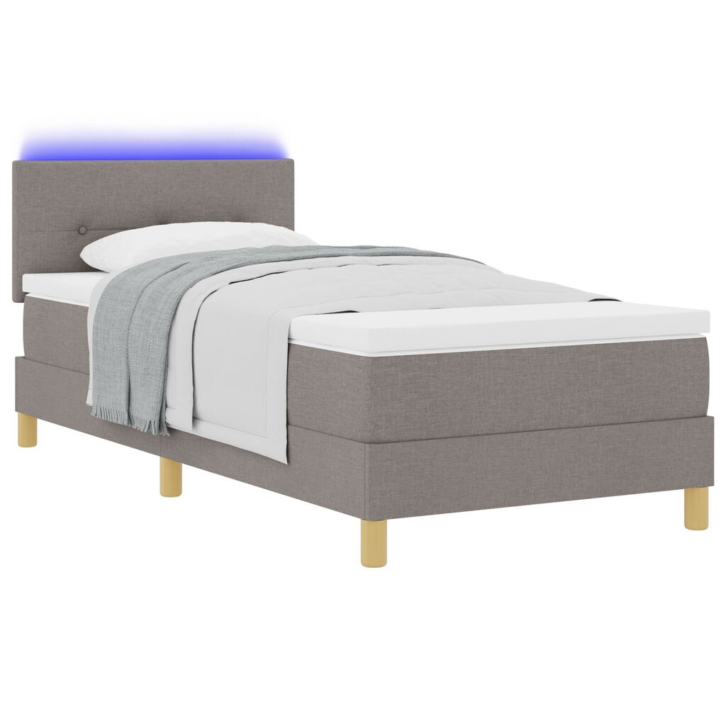 vidaXL Κρεβάτι με ανυψωμένο στρώμα & LED καμουφλάζ 100x200 εκ ύφασμα