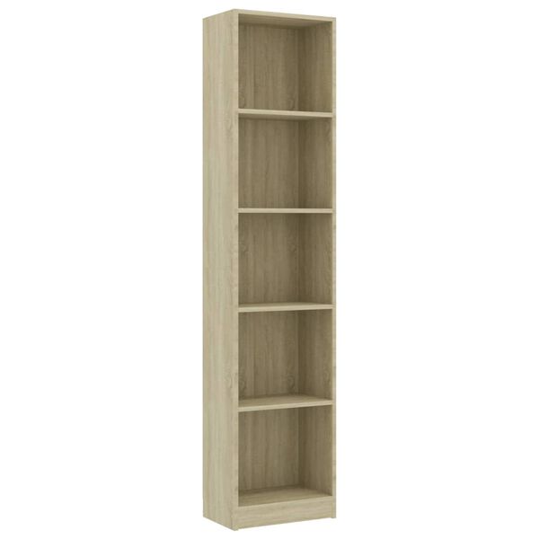 vidaXL Βιβλιοθήκη με 5 Ράφια Sonoma Δρυς 40x24x175 εκ. Επεξ. Ξύλο