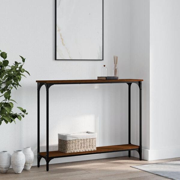 vidaXL Τραπέζι Κονσόλα Καφέ Δρυς 100x22,5x75 εκ. Επεξεργασμένο Ξύλο