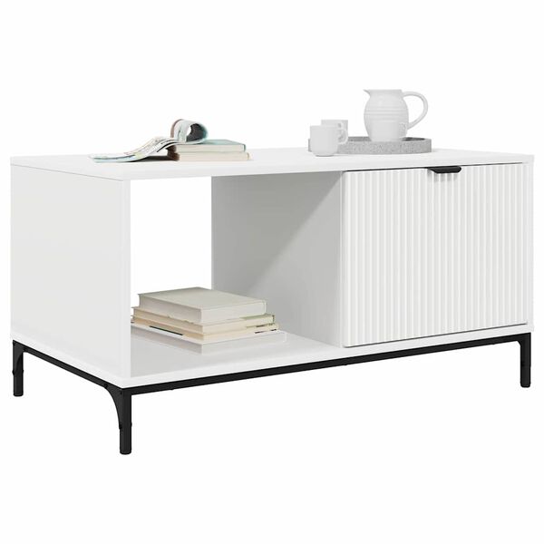 vidaXL Τραπεζάκι σαλονιού Λευκό 90 x 49 x 46 εκ. Επεξεργασμένο ξύλο