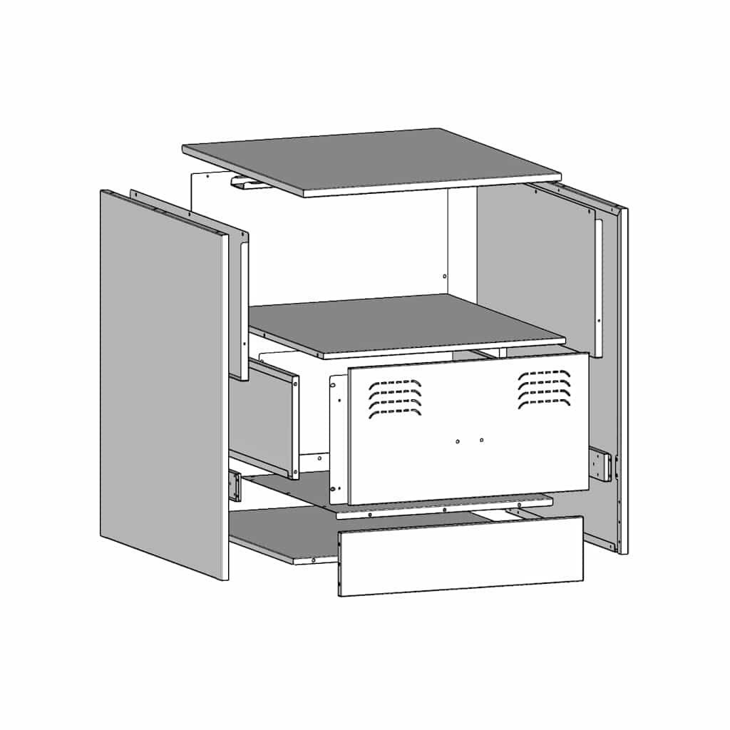 vidaXL Κομοδίνα 2 τεμ. Μουσταρδί 34,5 x 39 x 44 εκ. από Χάλυβα