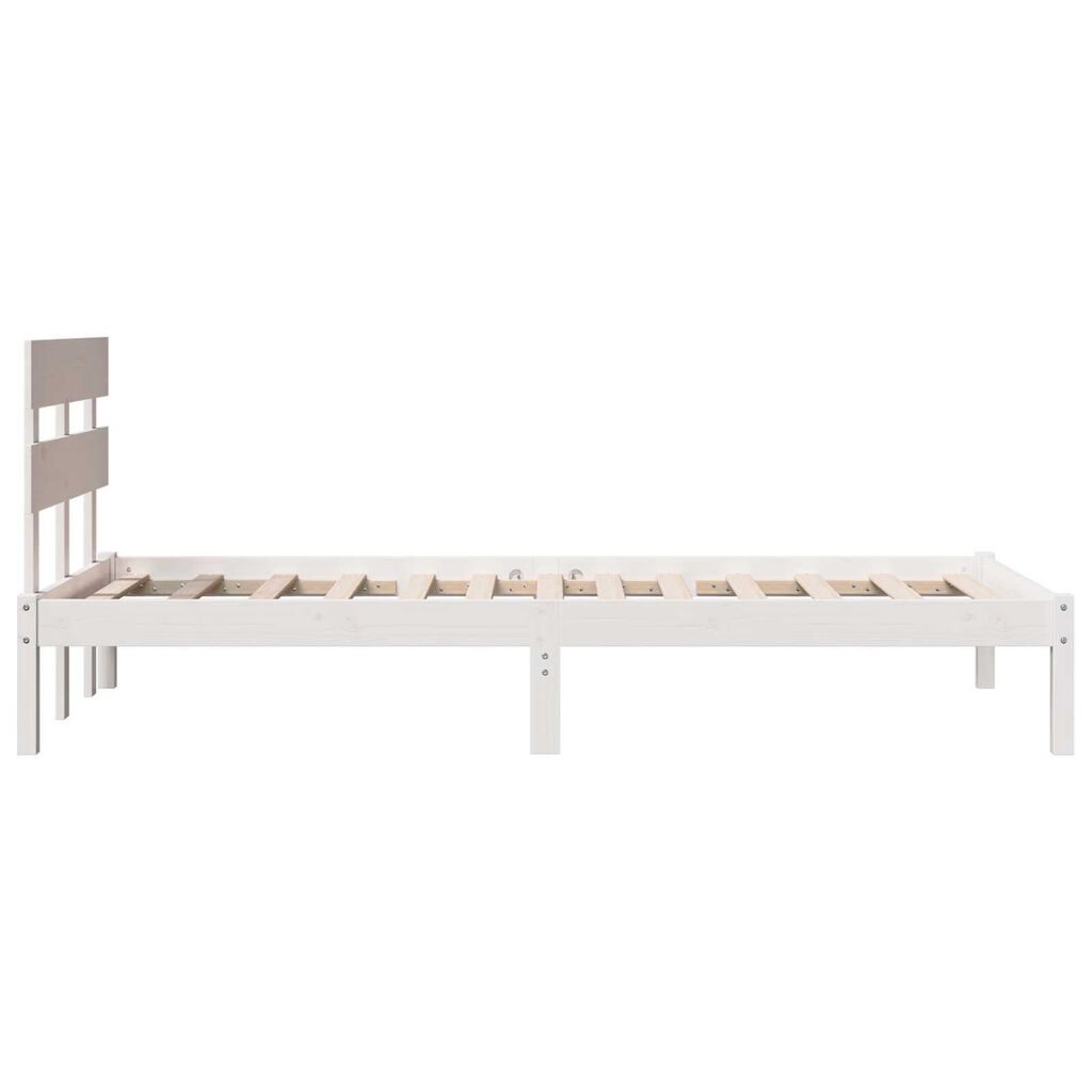 vidaXL Σκελετός Κρεβατιού Λευκό 75 x 190 cm Μασίφ ξύλο πεύκου