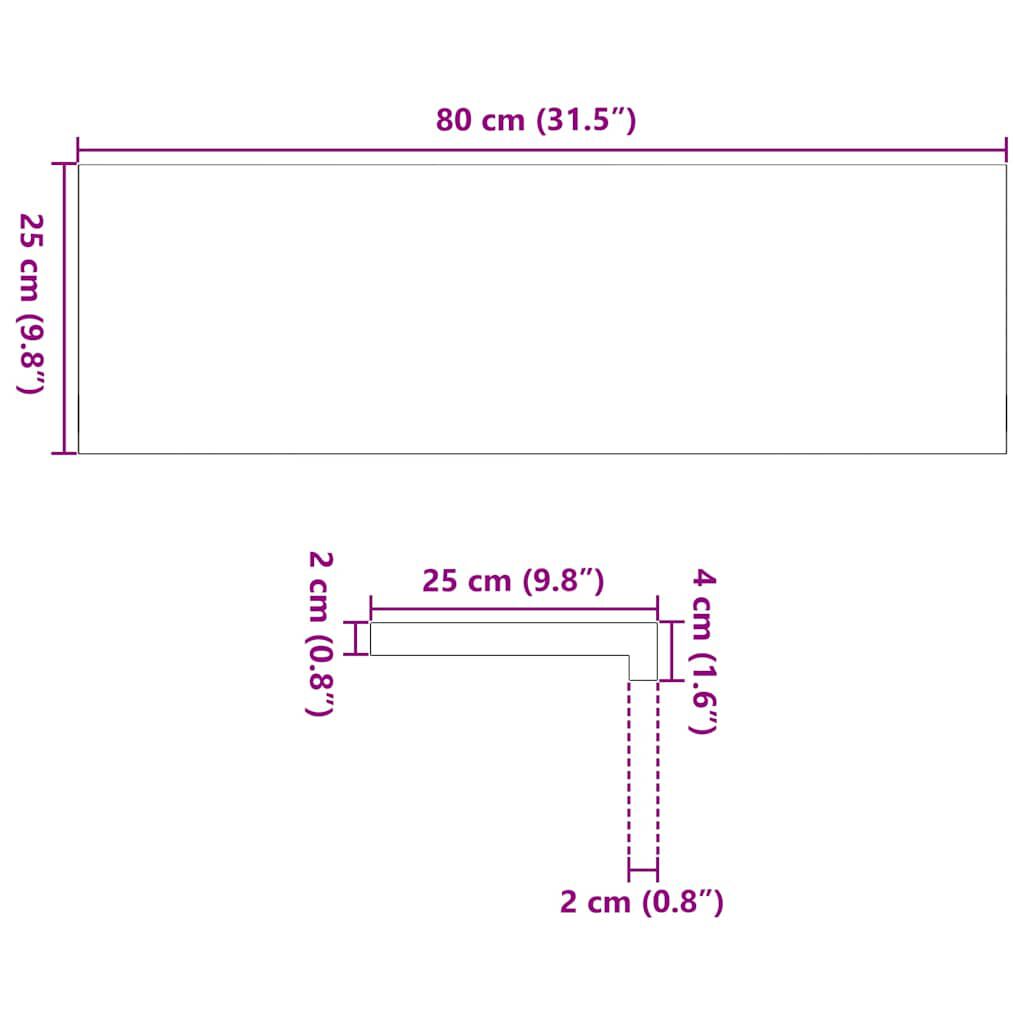 vidaXL Πέλματα Σκάλας 12 τεμάχια Σκούρο καφέ 80x25x2cm Ξύλο μασίφ δρυς