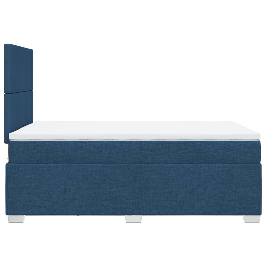 vidaXL Κρεβάτι Boxspring με Στρώμα Μπλε 120x190 εκ. Υφασμάτινο