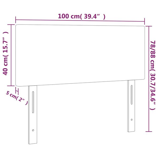 vidaXL Κεφαλάρι Κρεβατιού Μαύρο 100x5x78/88 εκ. Υφασμάτινο