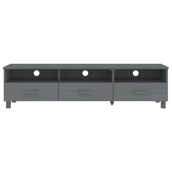 vidaXL Έπιπλο Τηλεόρασης HAMAR Σκ. Γκρι 158x40x40εκ. Μασίφ Ξύλο Πεύκου