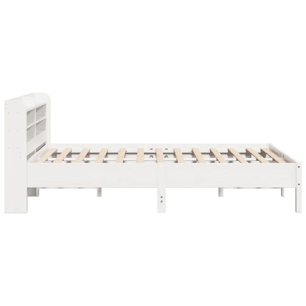 vidaXL Σκελετός Κρεβ. Χωρίς Στρώμα Λευκό 135x190 εκ Μασίφ Πεύκο
