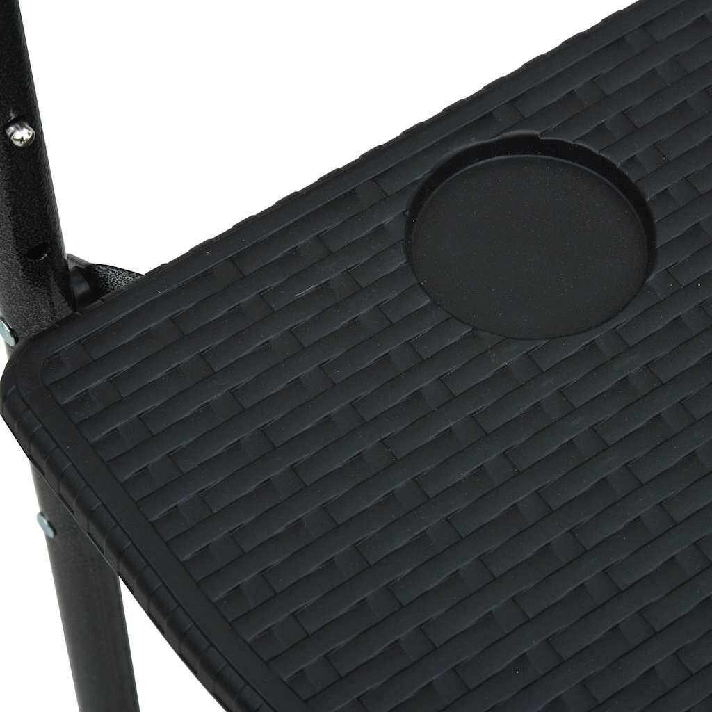 vidaXL Τραπέζι Μπαλκονιού Κρεμαστό Μαύρο 60x64x83,5 εκ. Πλαστικό Ρατάν