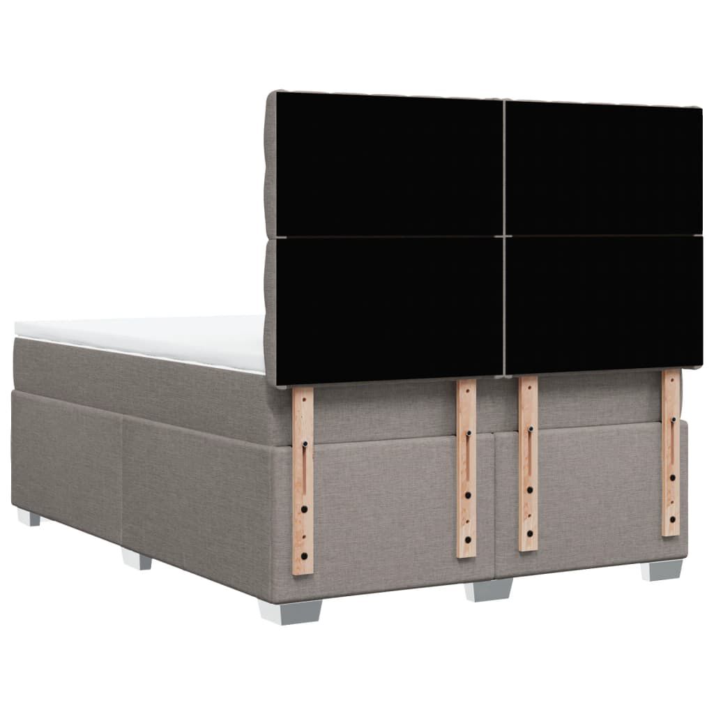 vidaXL Κρεβάτι Boxspring με Στρώμα Taupe 140x190 εκ. Υφασμάτινο