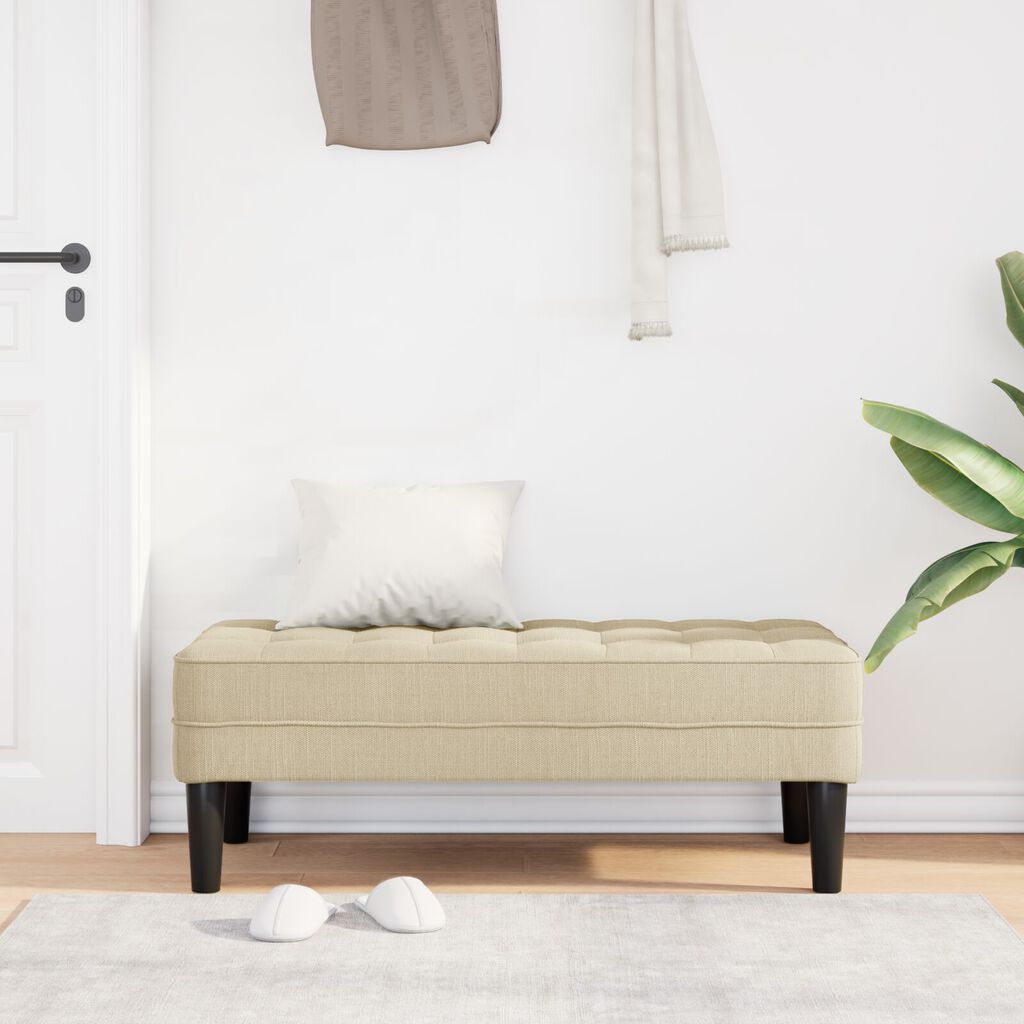vidaXL Παγκάκι Κρεμ 113x57x39 εκ. Υφάσματος
