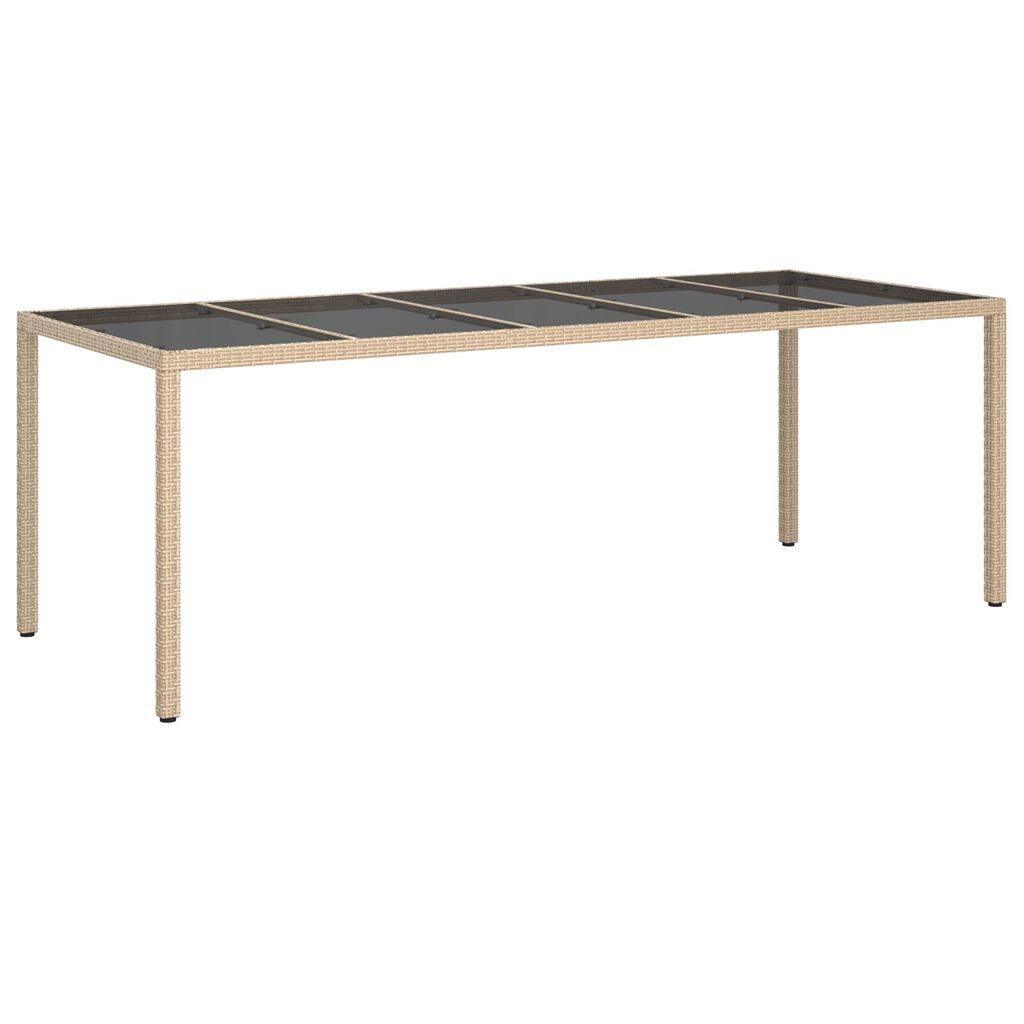 vidaXL Τραπέζι Εστίασης Κήπου Μπεζ 250x100x75 εκ. Πολυ Ρατάν