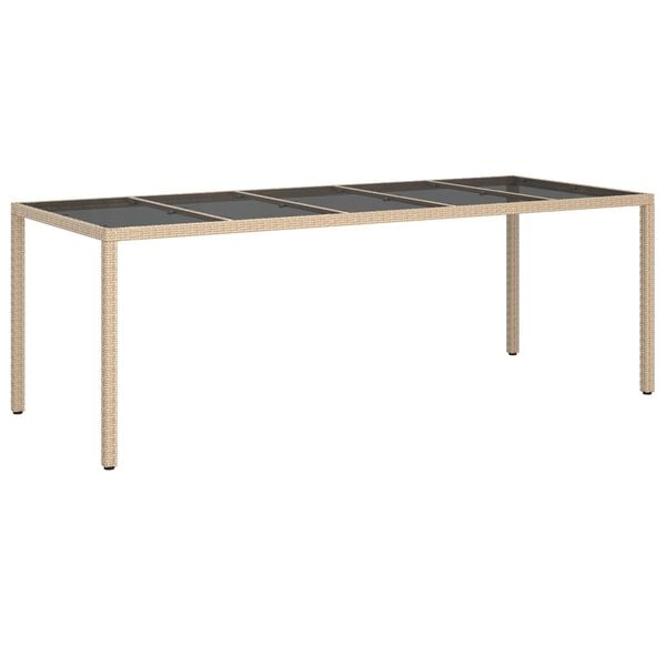 vidaXL Τραπέζι Εστίασης Κήπου Μπεζ 250x100x75 εκ. Πολυ Ρατάν