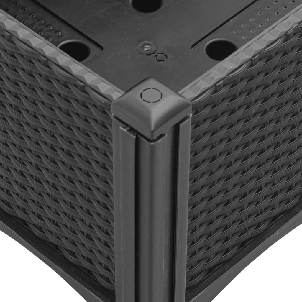 vidaXL Ζαρντινιέρα Κήπου με Πόδια Μαύρη 40x40x42 εκ. Πολυπροπυλένιο