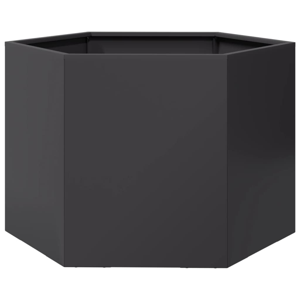 vidaXL Ζαρντινιέρα Κήπου Εξάγωνη Μαύρη 69x60x45 εκ. Ατσάλι
