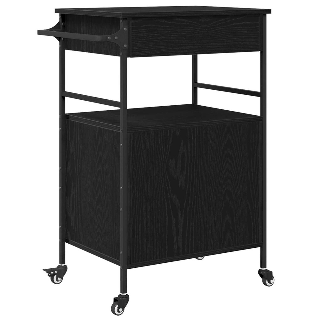 vidaXL Καλάθι Κουζίνας Μαύρης Δρυός 56x43x89.5 εκ. Κατασκευασμένο Ξύλο